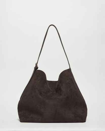 Adelio Suede Handbag Dark Brown