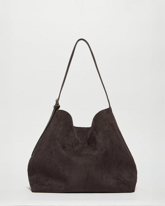 Adelio Suede Handbag Dark Brown