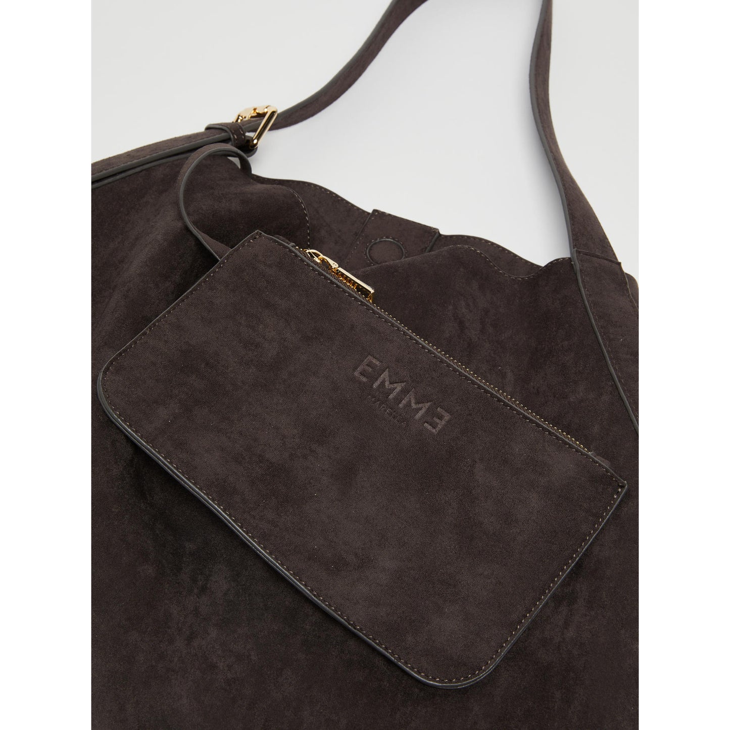 Adelio Suede Handbag Dark Brown