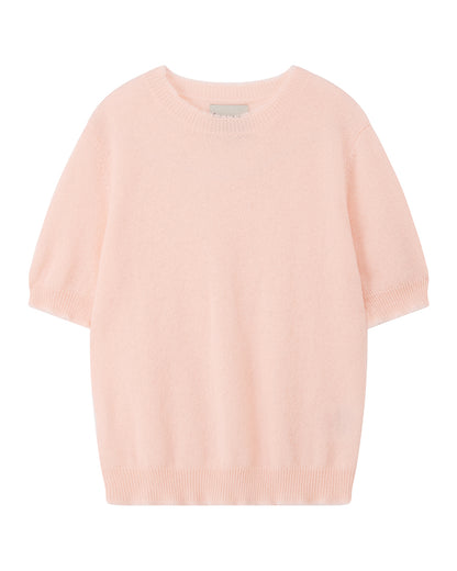 Distressed Cashmere T-Shirt - Powder Puff