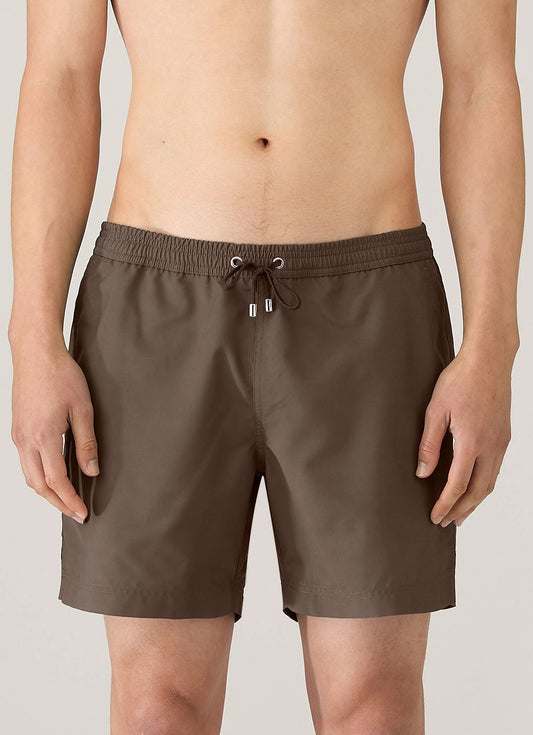 Drawstring Swim Shorts - Dark Walnut