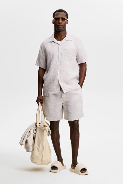 Elio Linen Shirt - Moonbeam