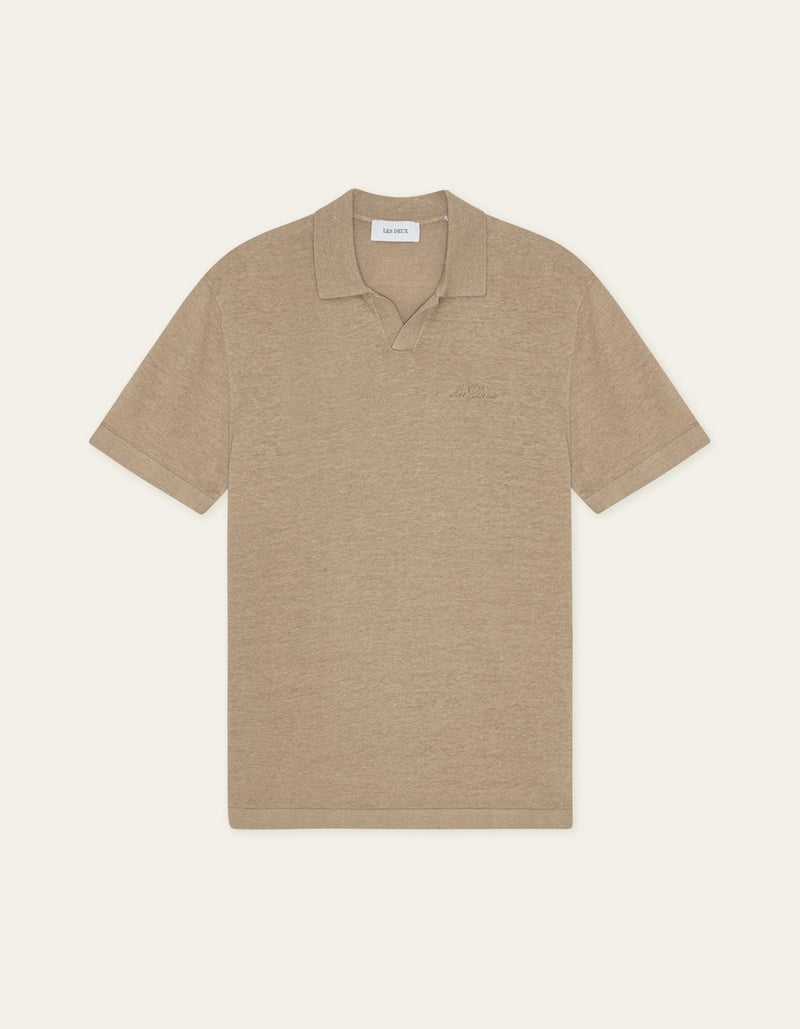 Emmanuel Knit Polo - Dark Sand