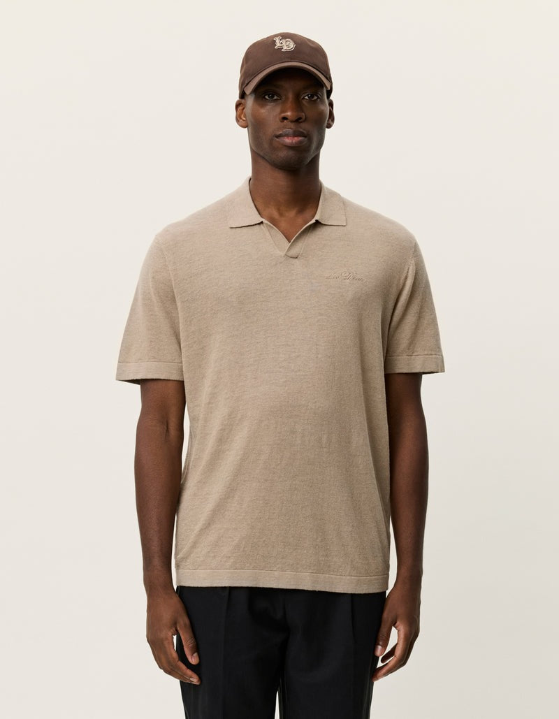 Emmanuel Knit Polo - Dark Sand