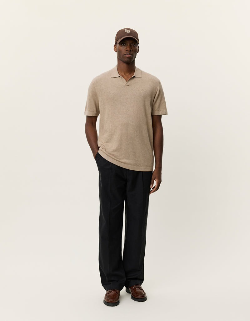 Emmanuel Knit Polo - Dark Sand