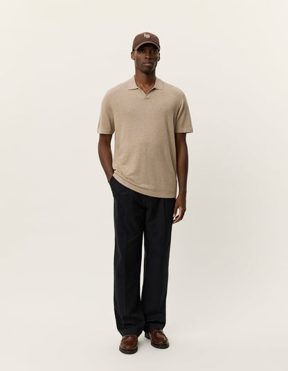 Emmanuel Knit Polo - Dark Sand