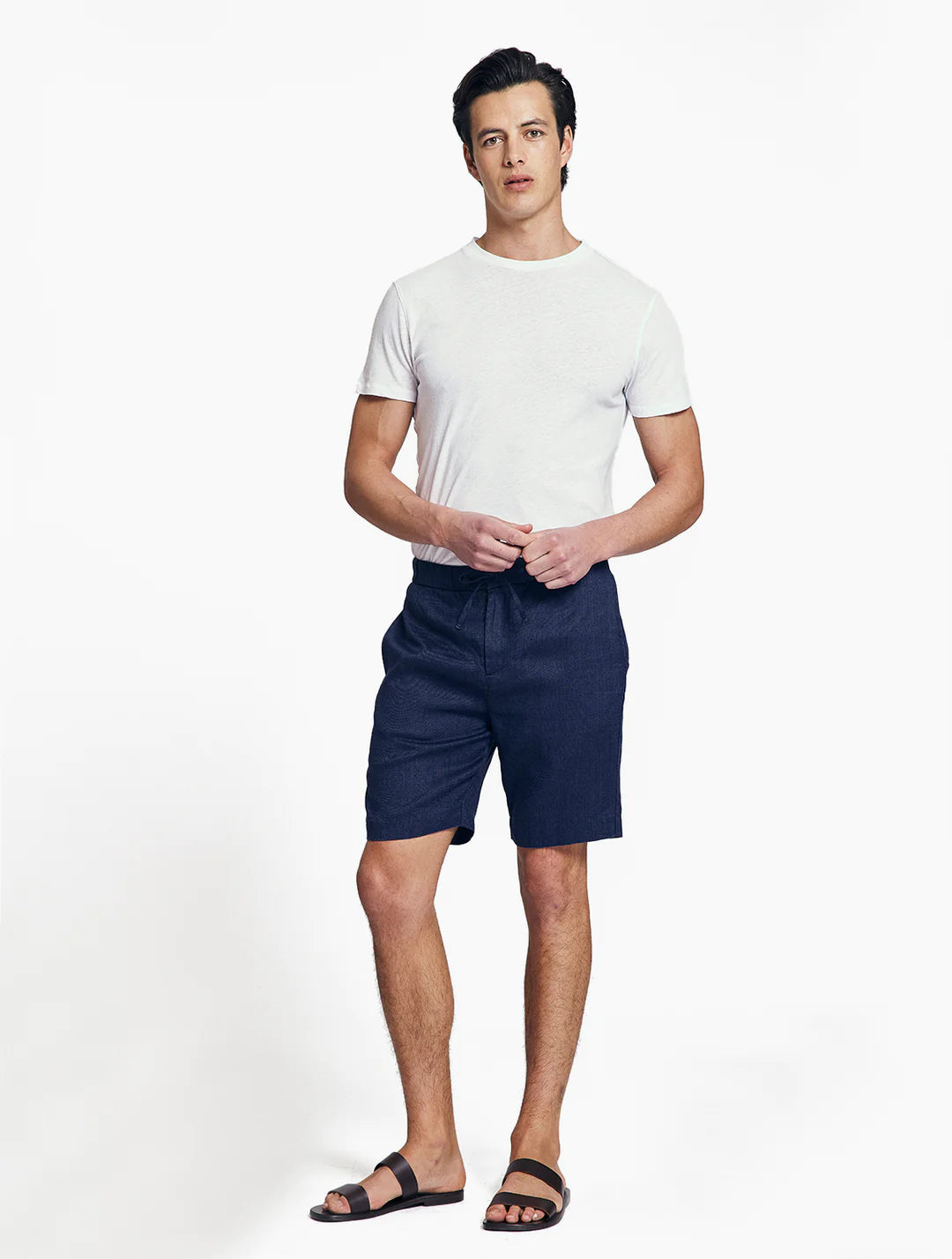 Felipe Navy Linen Shorts