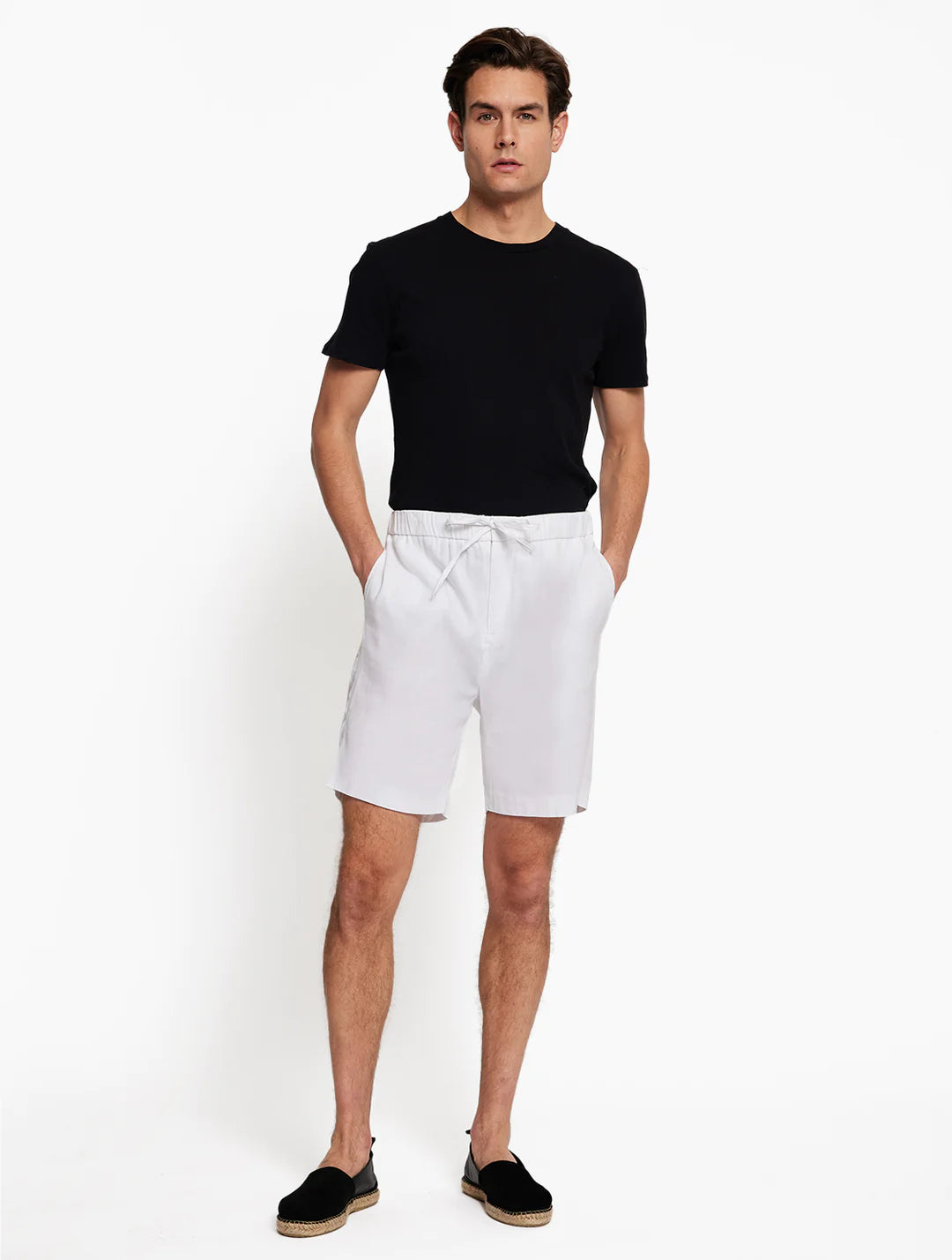 Felipe White Linen Shorts