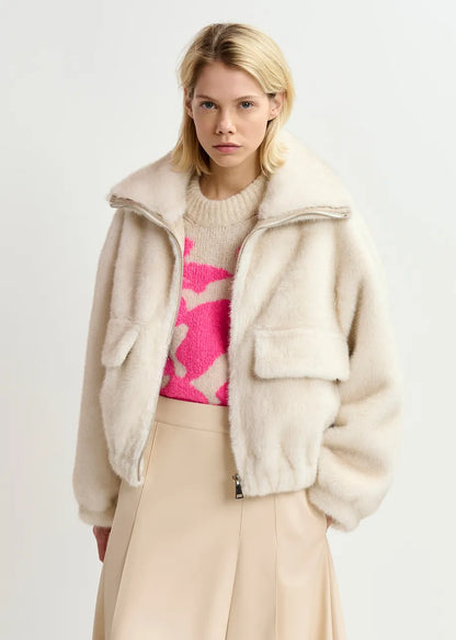 Genz Faux Fur Bomber Jacket