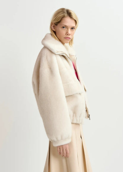 Genz Faux Fur Bomber Jacket