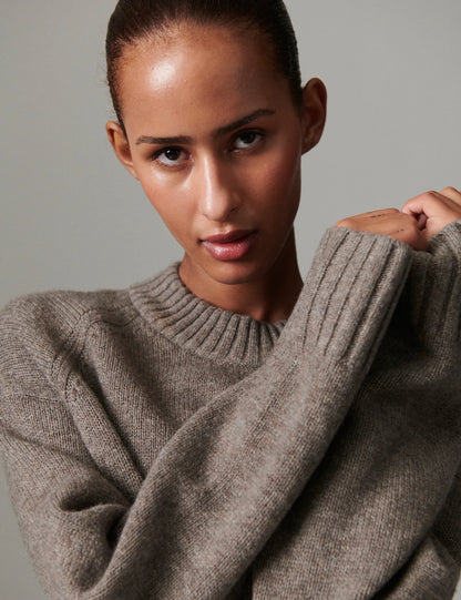 Glen Soft Lamb Sweater - Choc Chip