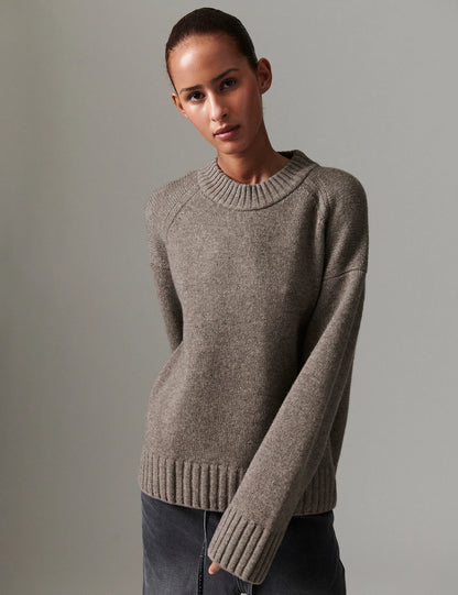 Glen Soft Lamb Sweater - Choc Chip