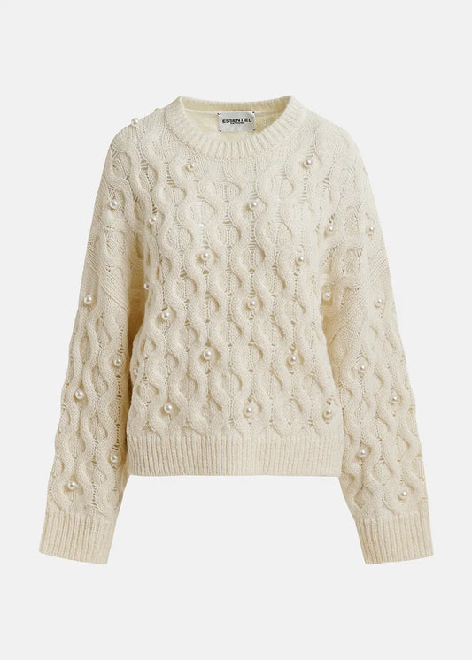 Halpes Pearl Beads Pullover