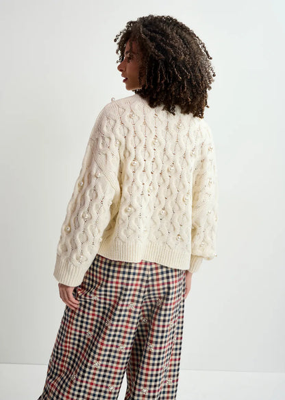 Halpes Pearl Beads Pullover