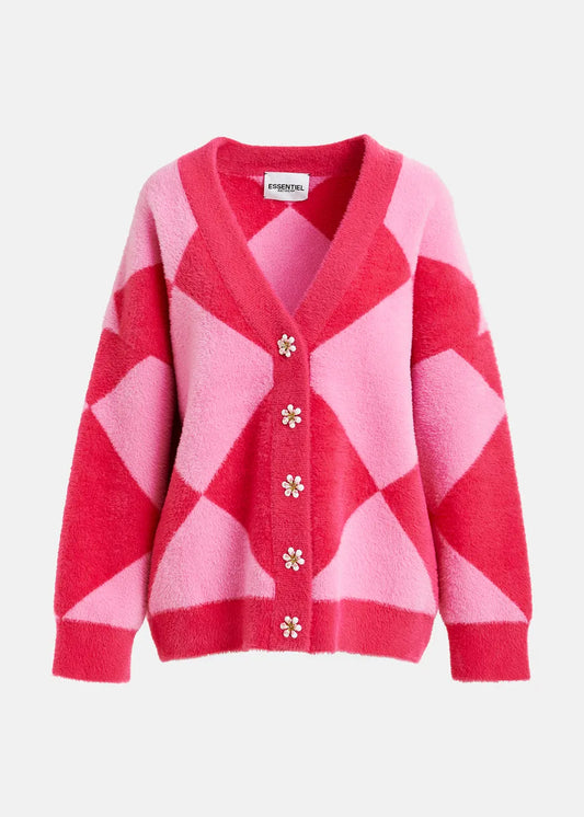 How Fluffy Harlequin Cardigan