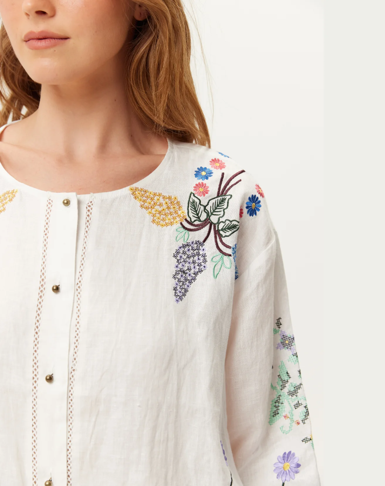 Helena Embroidered Linen Shirt