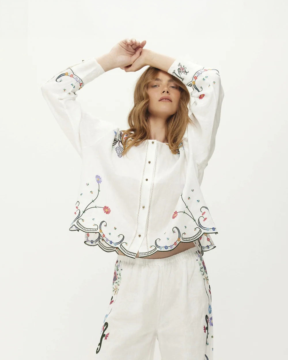 Helena Embroidered Linen Shirt