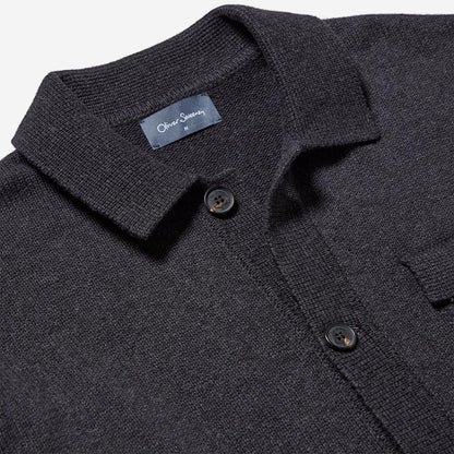 Brecon Charcoal Knitted Overshirt