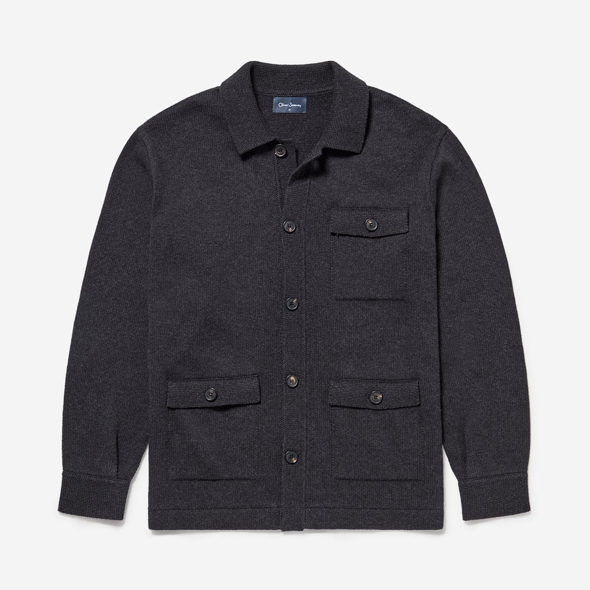 Brecon Charcoal Knitted Overshirt