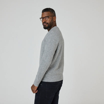 Lenarth Grey Lambswool Crew