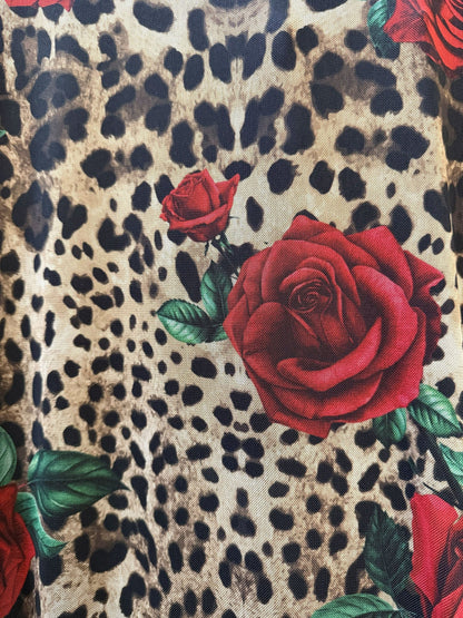 Cici Mesh Dress - Leopard/Rose