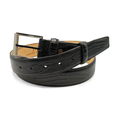 Black Lizard Print Belt