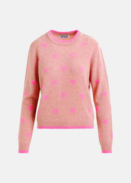 Isa Heart Intarsia Pullover