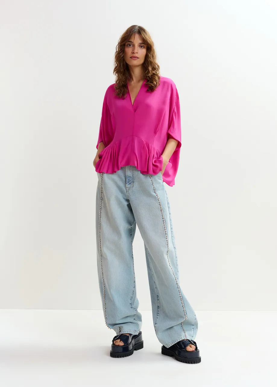 Jacaranda Peplum Top