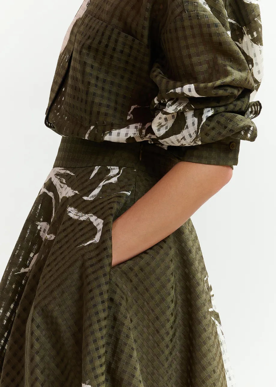Jango Pleated Midi Skirt