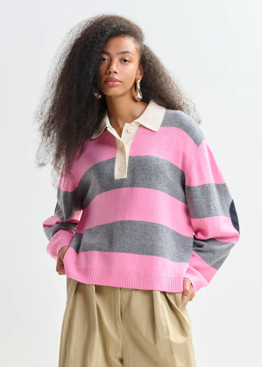 Jarn Striped Knit Polo