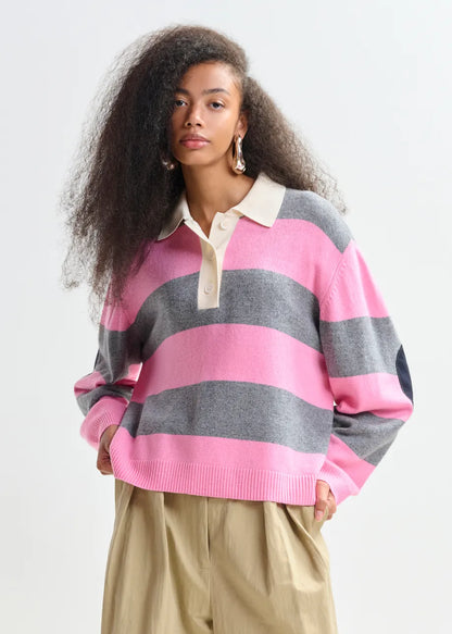 Jarn Striped Knit Polo