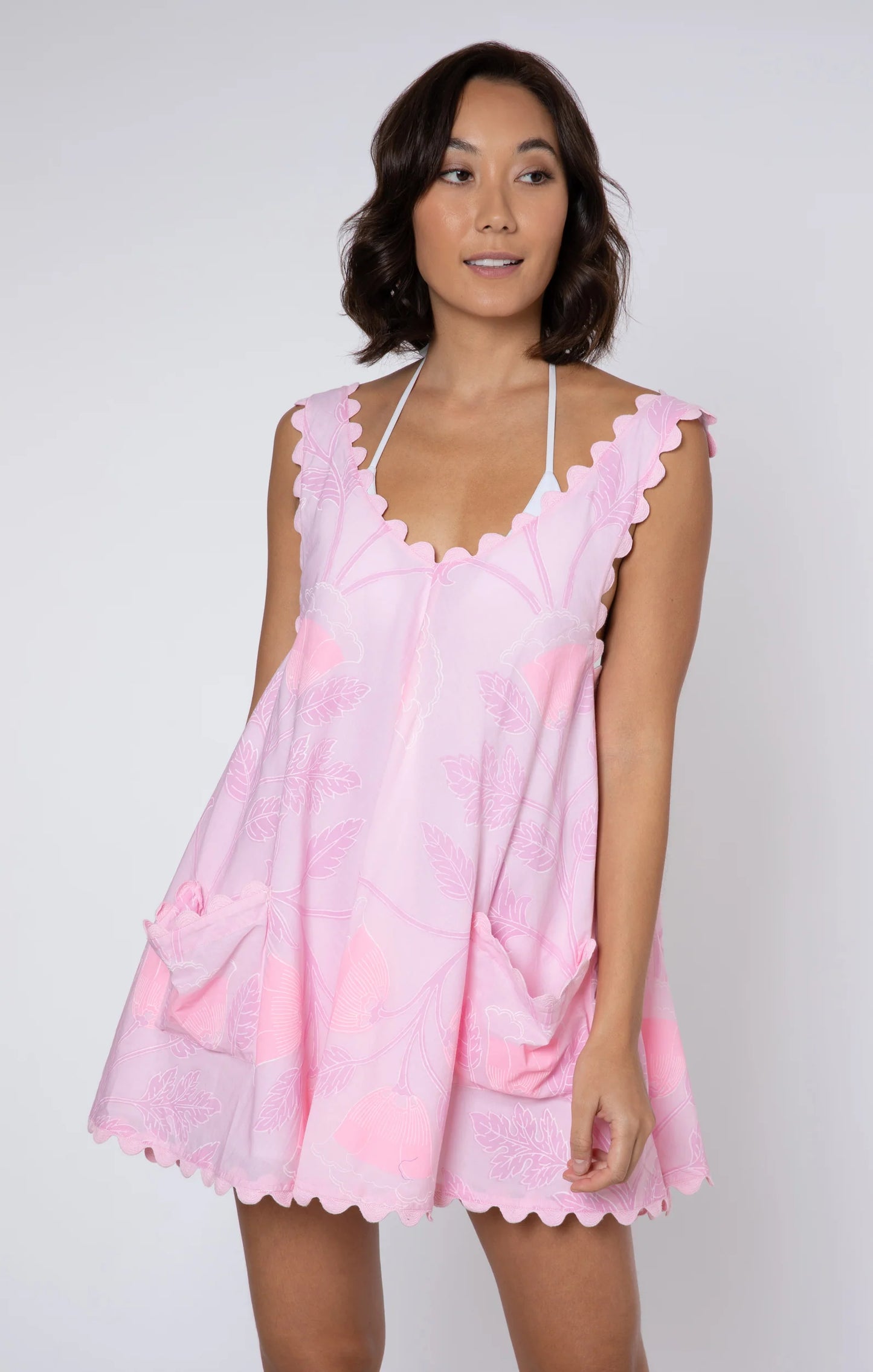 Pink Bell Flower Mini Dress
