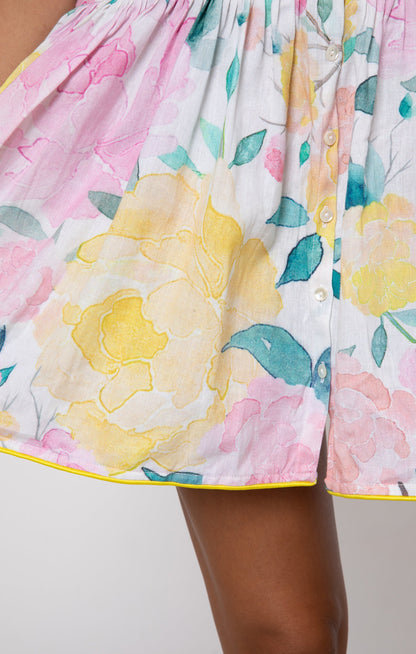 Peony Print Blouson Dress