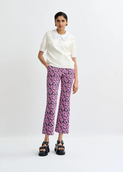 Jewelry Ruffle Polo - White