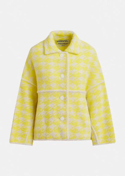 Joking Houndstooth Knit Cardigan