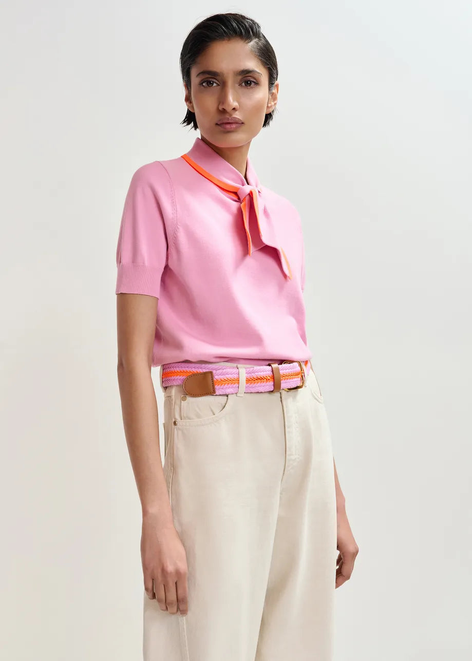Jonda Knitted Polo - Pink