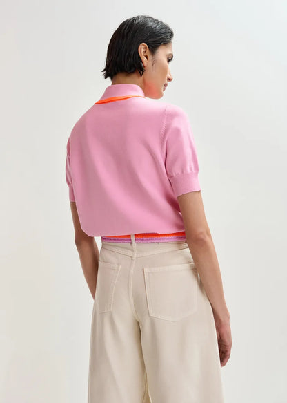Jonda Knitted Polo - Pink