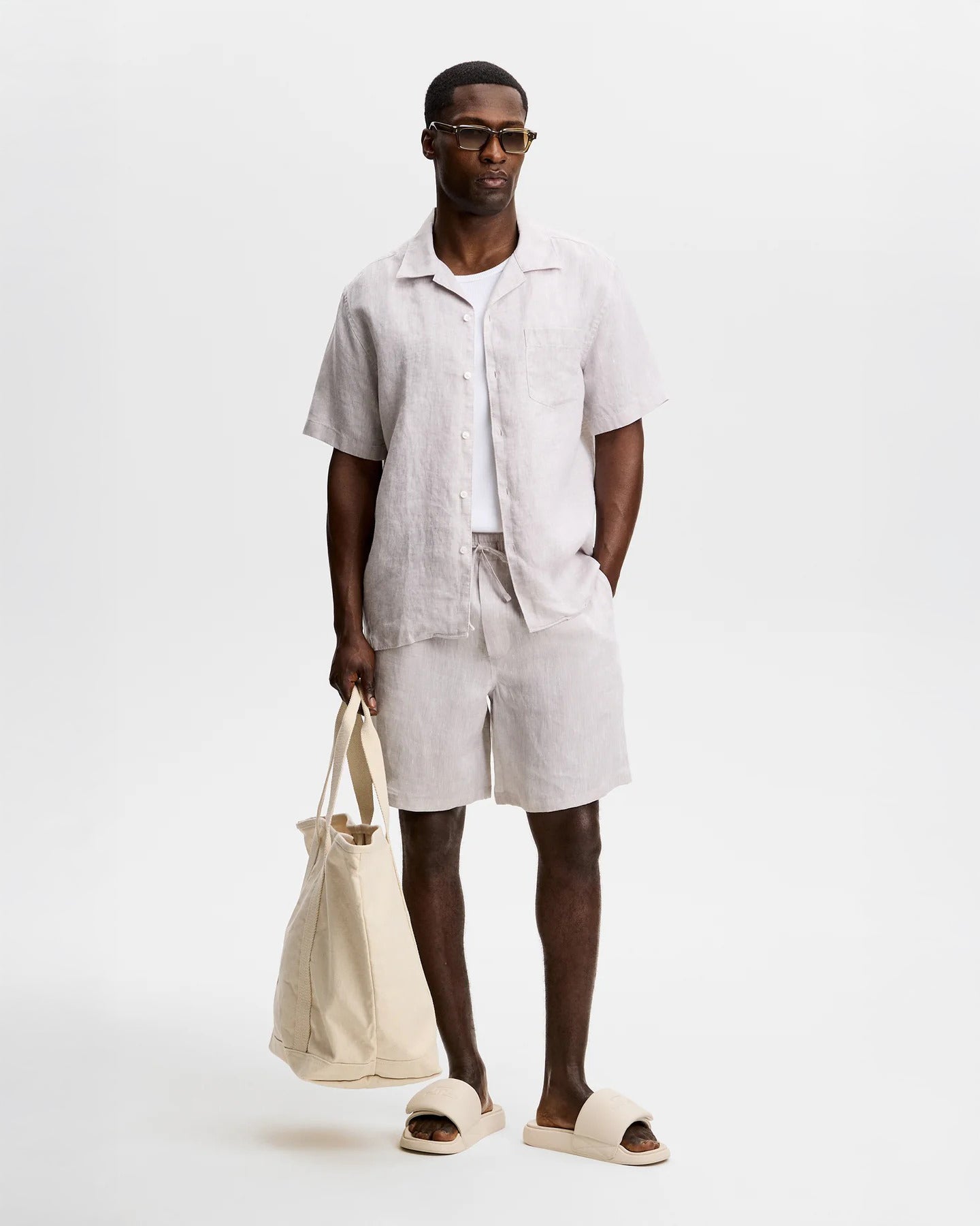 Joff Linen Shorts - Moonbeam