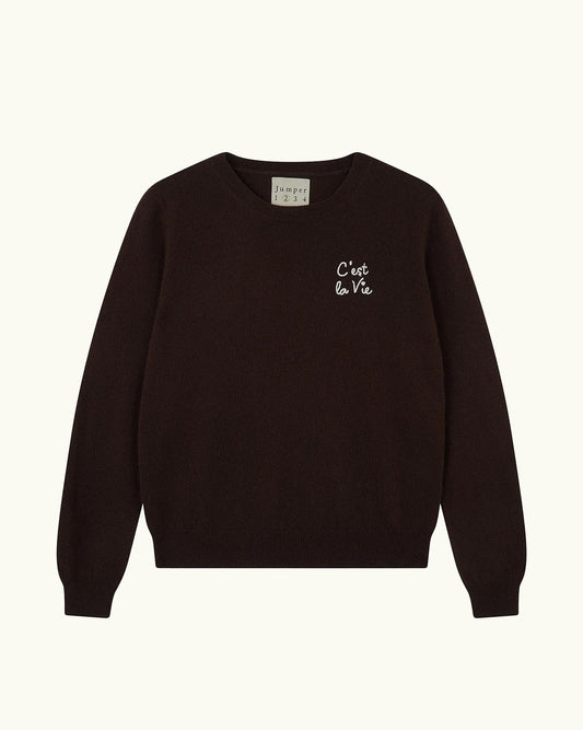 Cashmere C'est La Vie Crew Neck