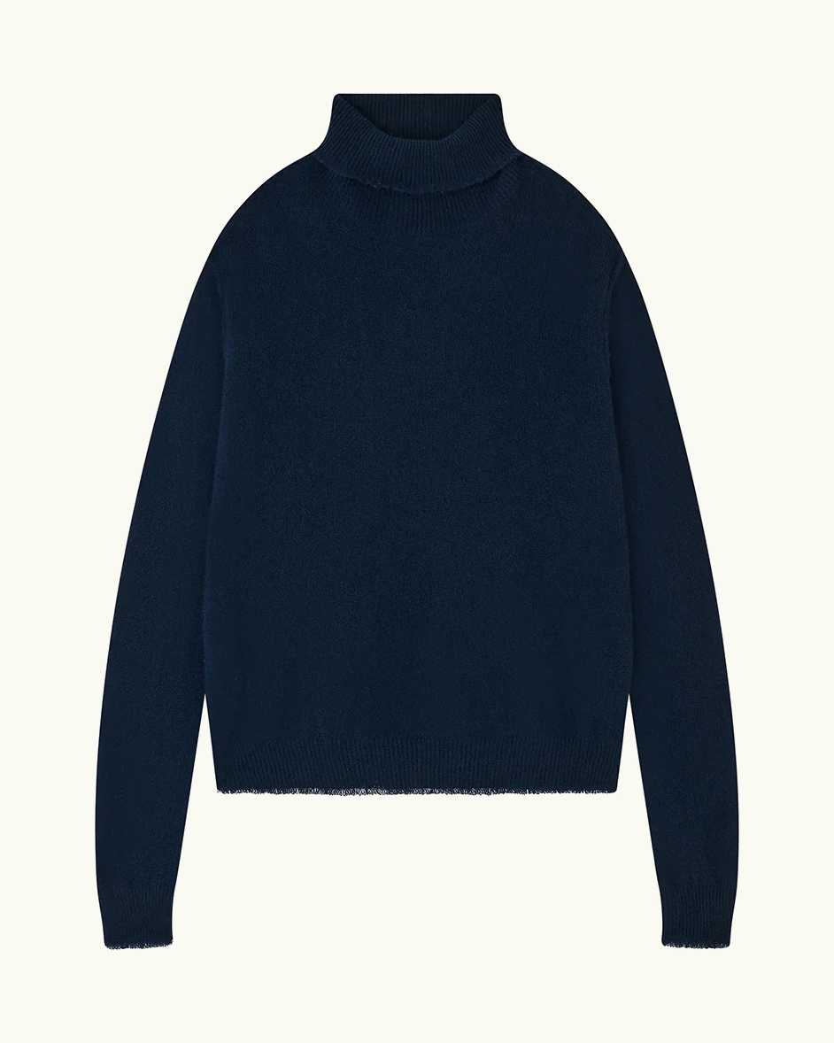 Cashmere Distressed Roll Neck