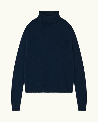 Cashmere Distressed Roll Neck