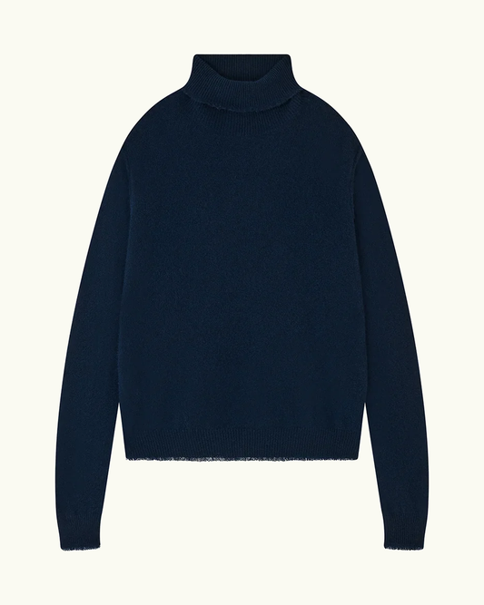 Cashmere Distressed Roll Neck