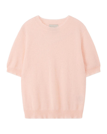 Distressed Cashmere T-Shirt - Powder Puff