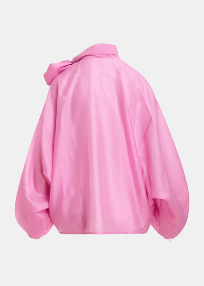 Karismatic Pussy Bow Tie Shirt in Pink