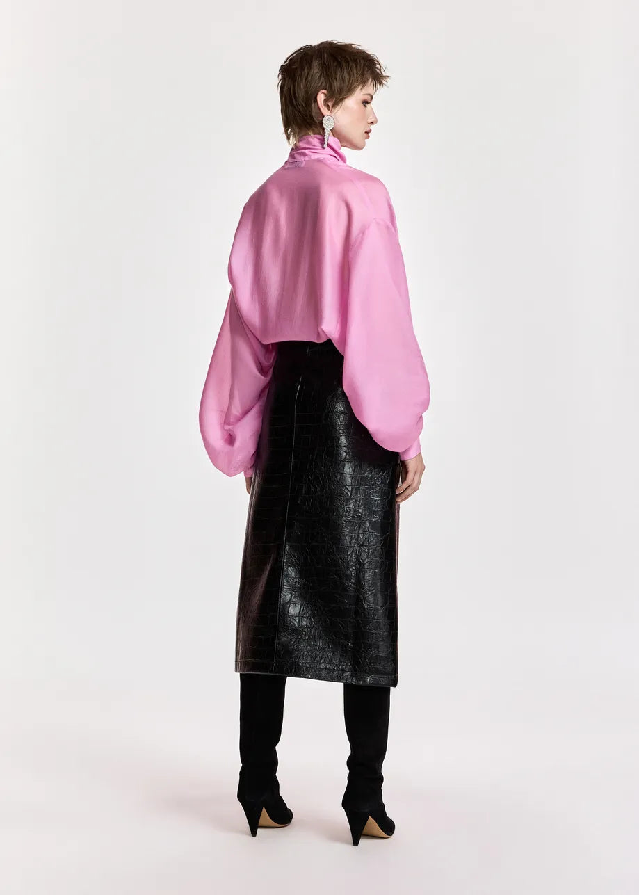 Karismatic Pussy Bow Tie Shirt in Pink