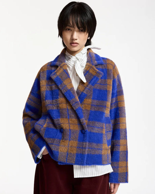 Karreau Checked Knit Cardigan