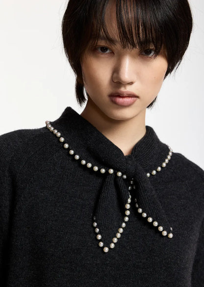 Kasa Beaded Pullover Black