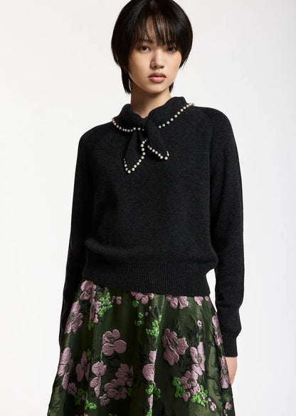 Kasa Beaded Pullover Black