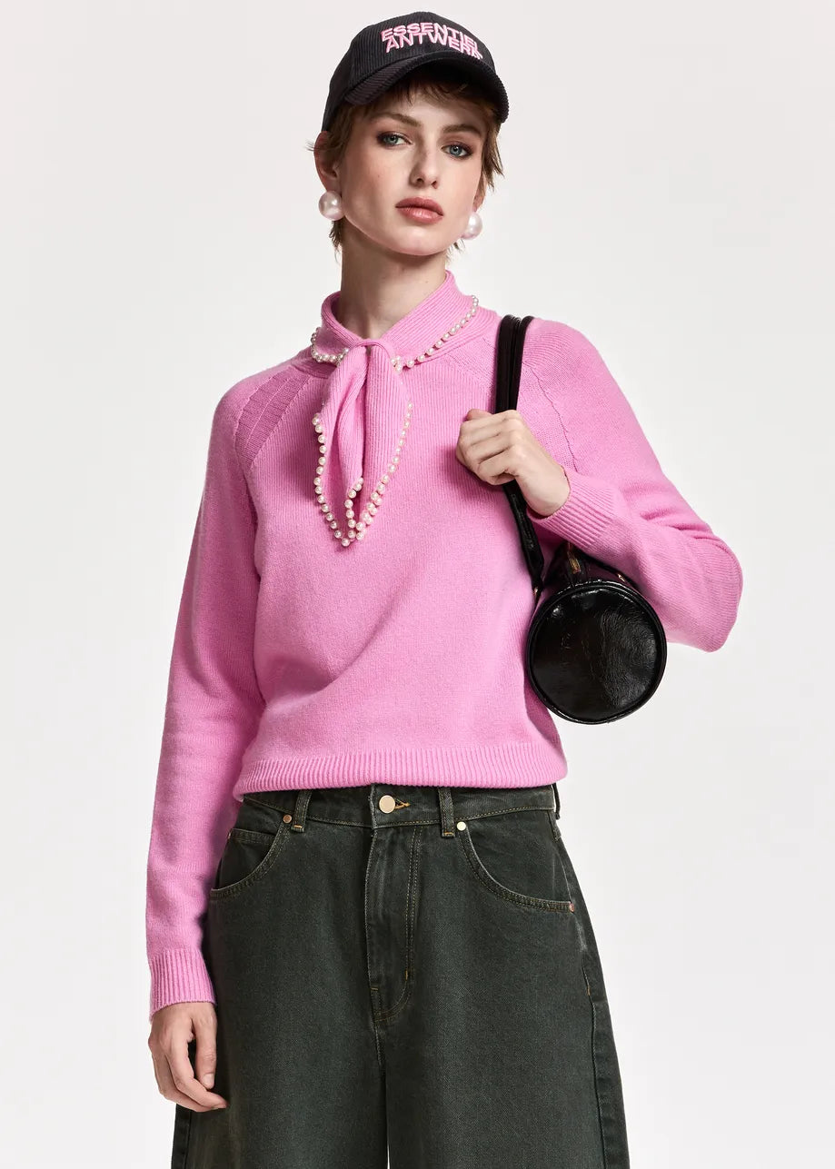 Kasa Beaded Pullover Pink