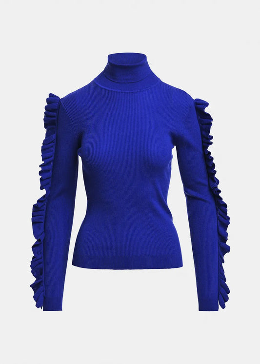 Kitty Ruffled Sleeve Sweater